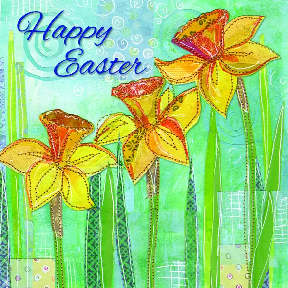 Easter Daffodils, pack of 5 Easter Cards