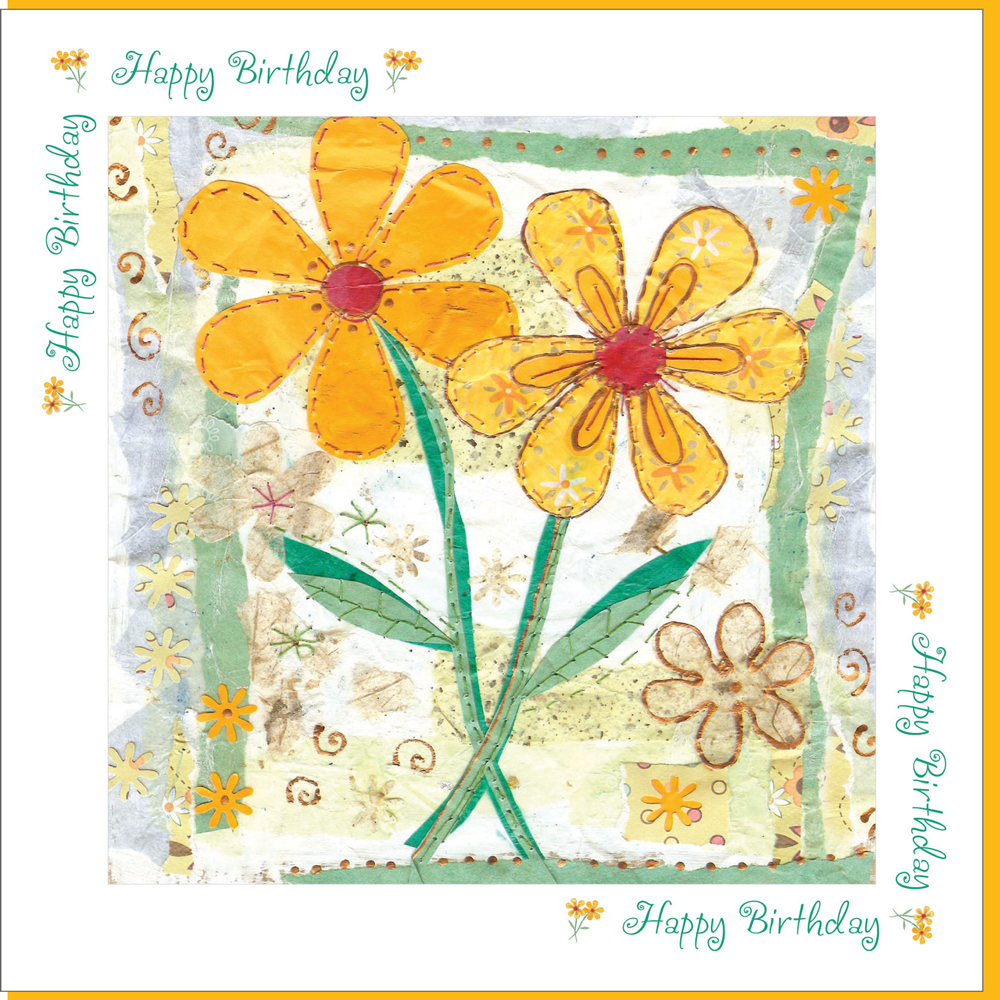 Birthday Yellow Flowers Greetings Card Eden