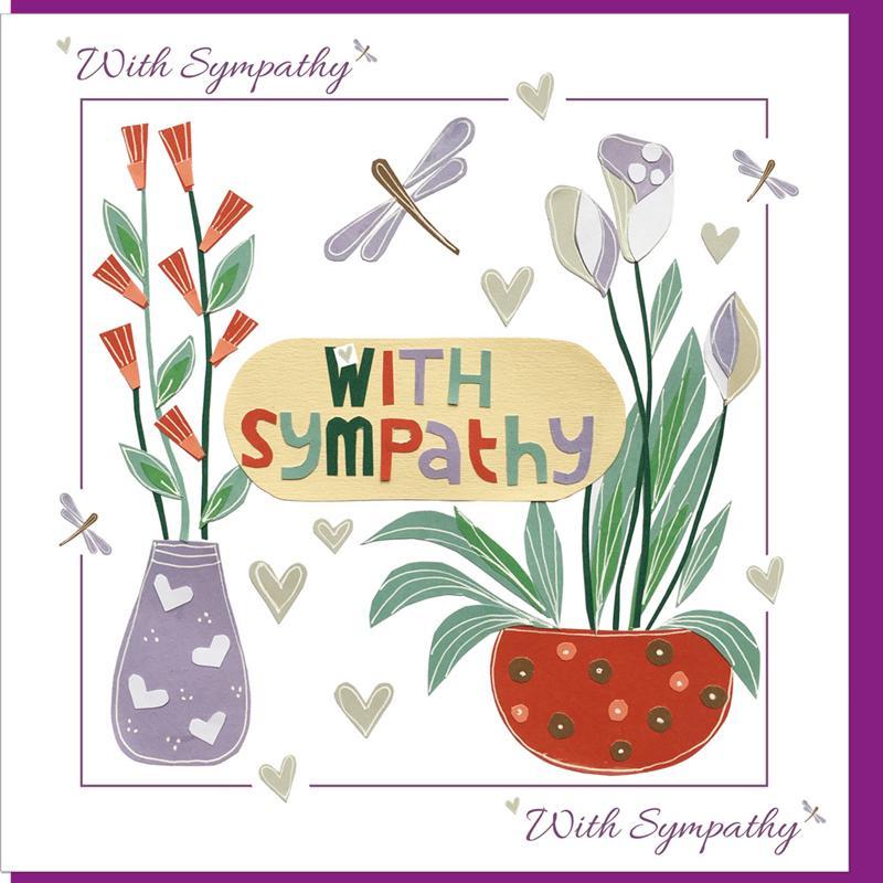 Sympathy Pot Plant  Greetings Card