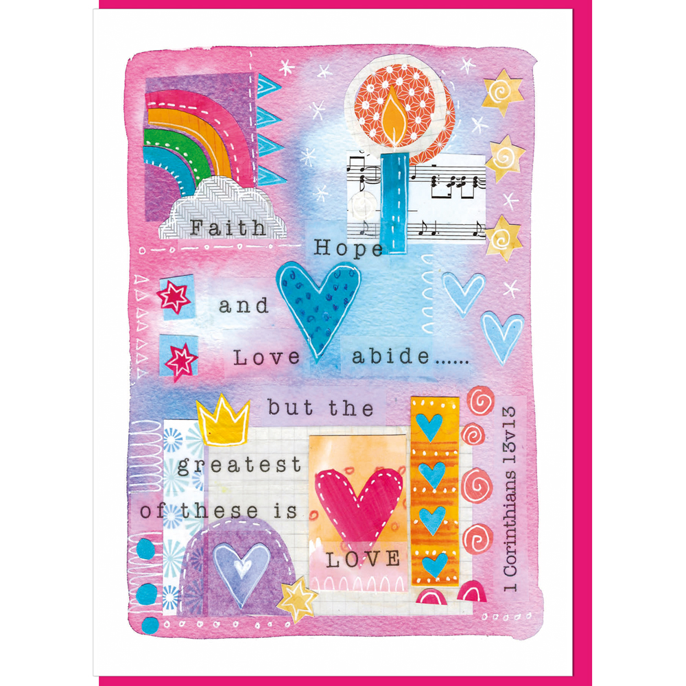 Faith hope & love Greetings Card