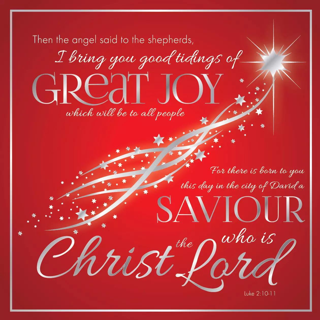 Good Tidings of Great Joy Foil Christian Christmas Cards Pack of 10