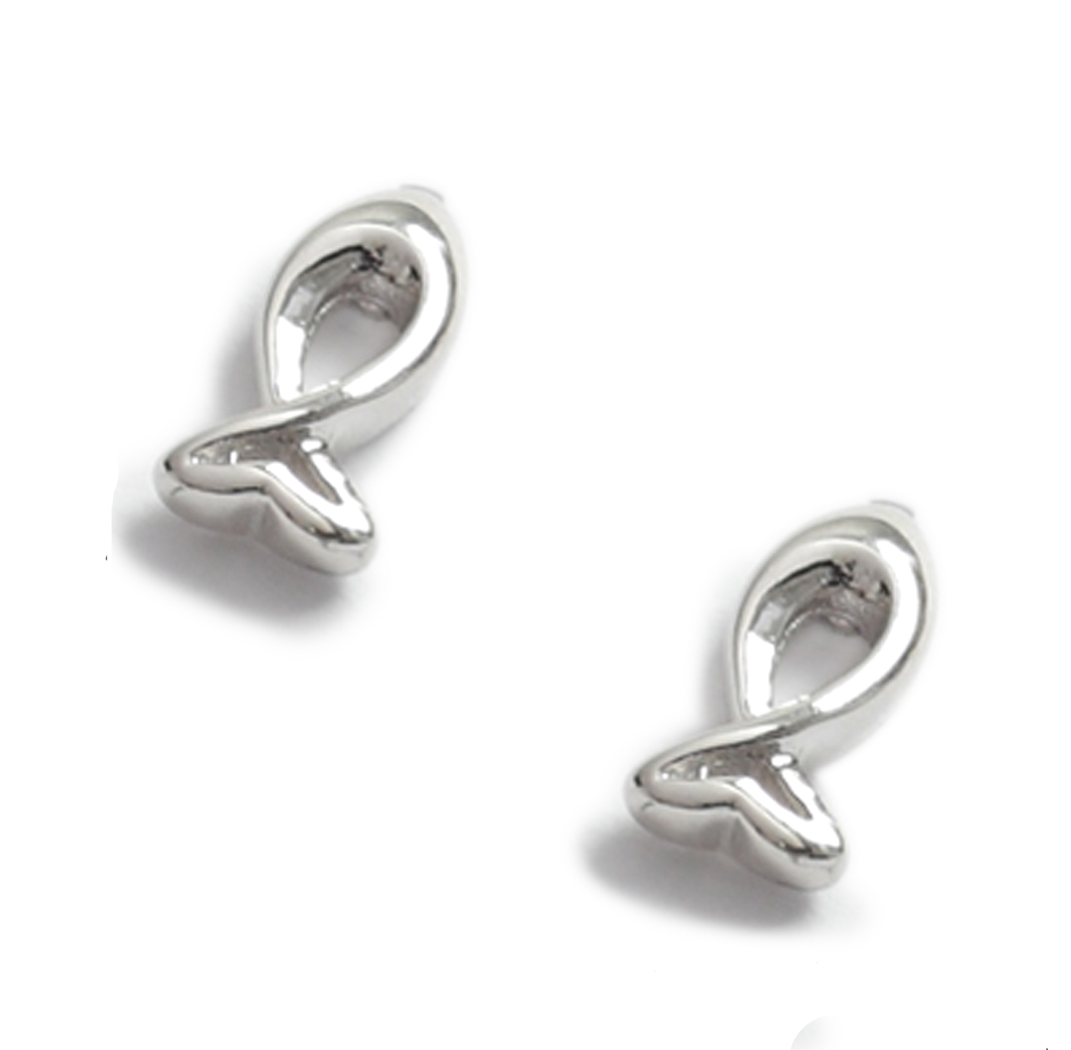 Contemporary Silver Fish Earrings