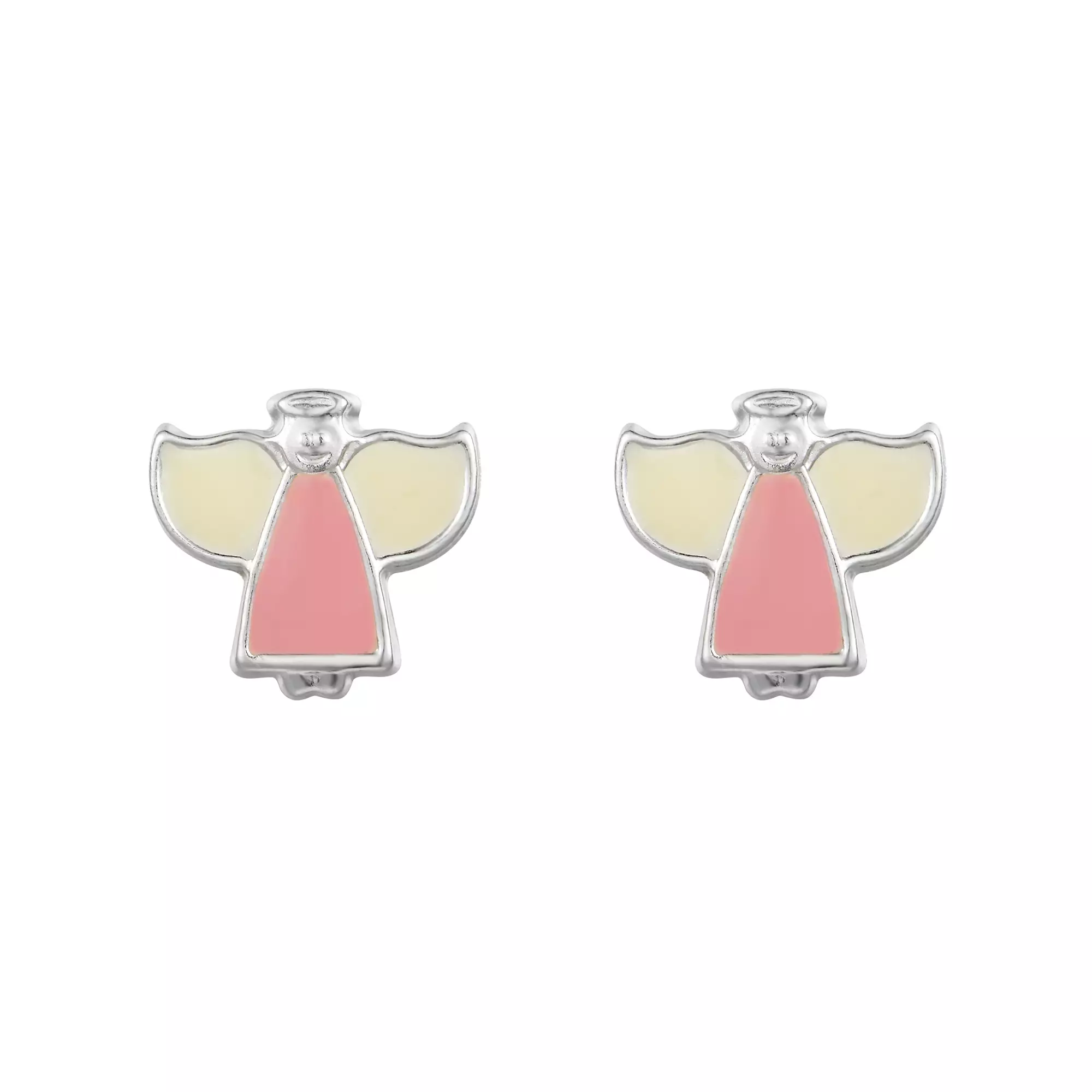 Sterling Silver Enamelled Angel Earrings