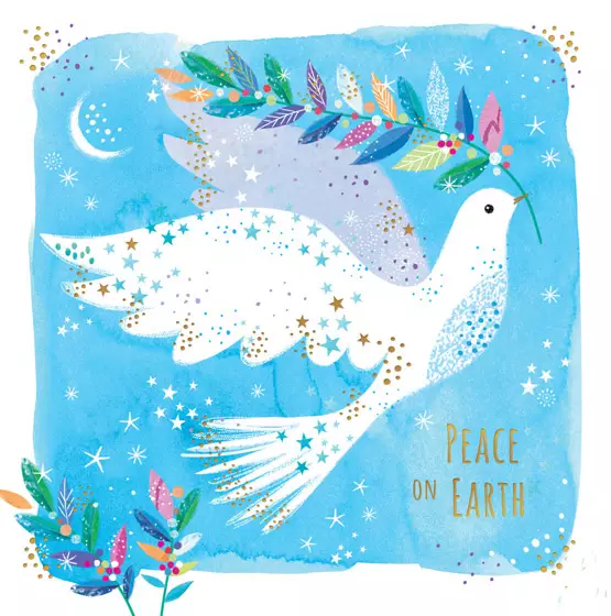 Charity Christmas Cards: Dove/Stars (Pack of 10)