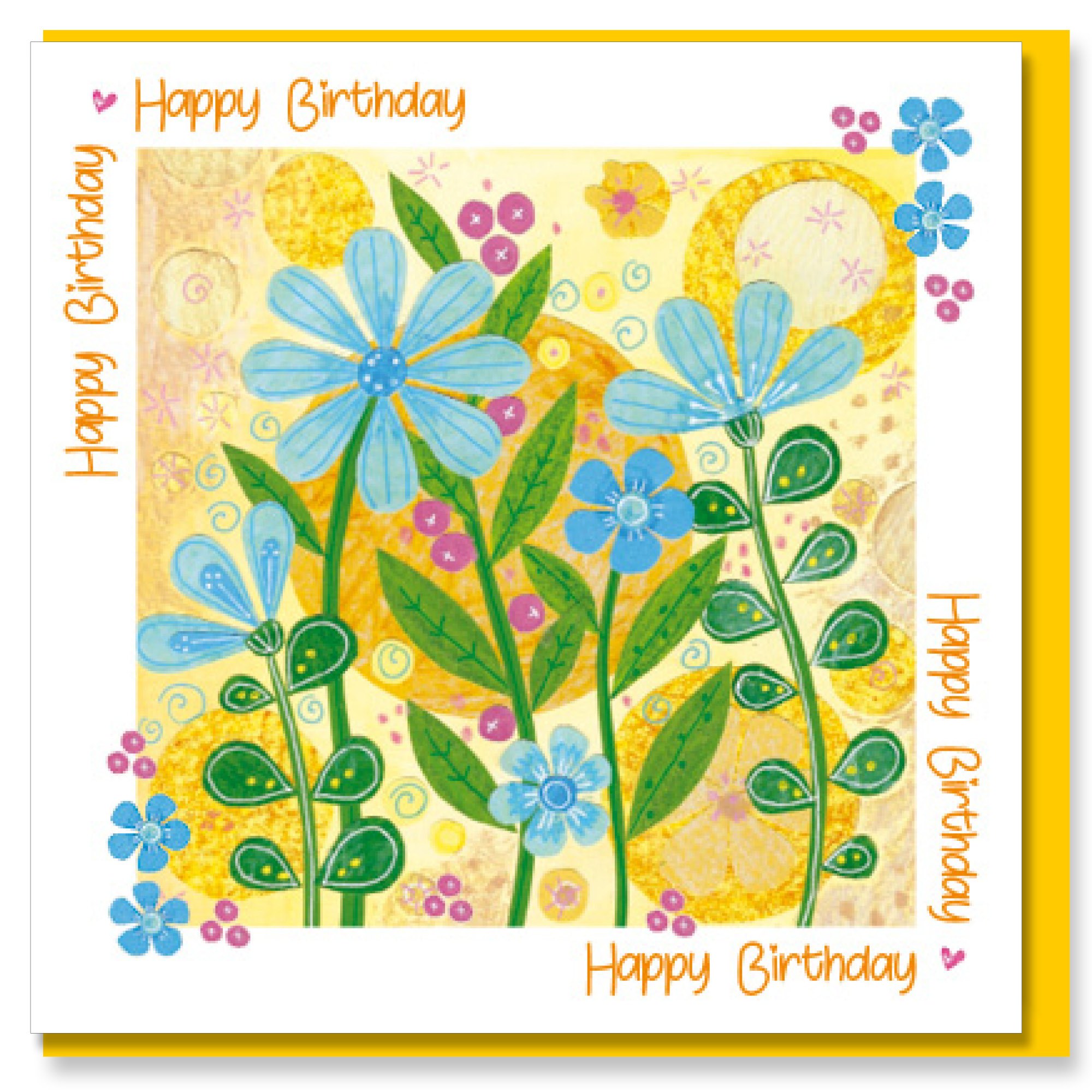Cheerful Birthday flowers  Greetings Card