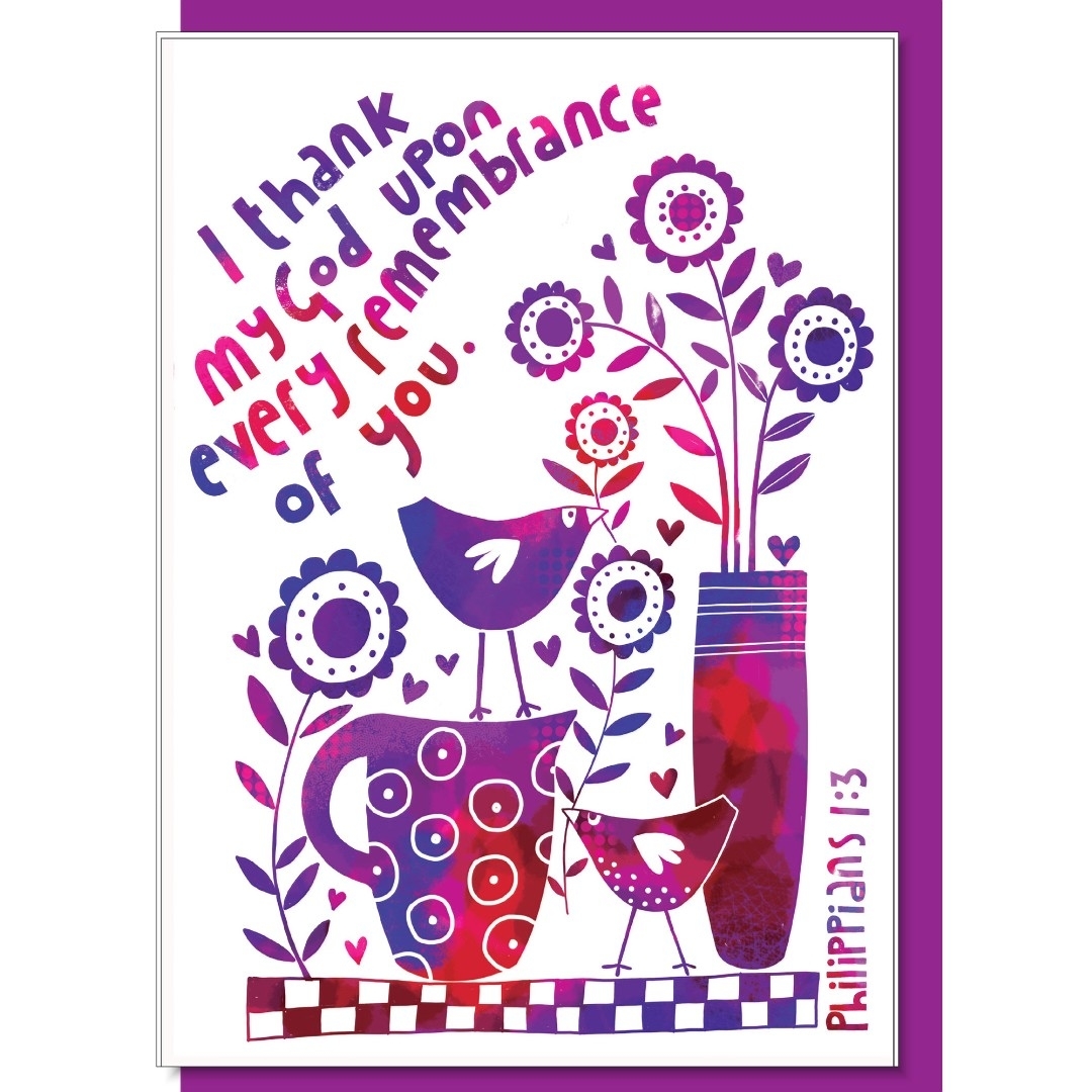 I thank my God for you Greetings Card