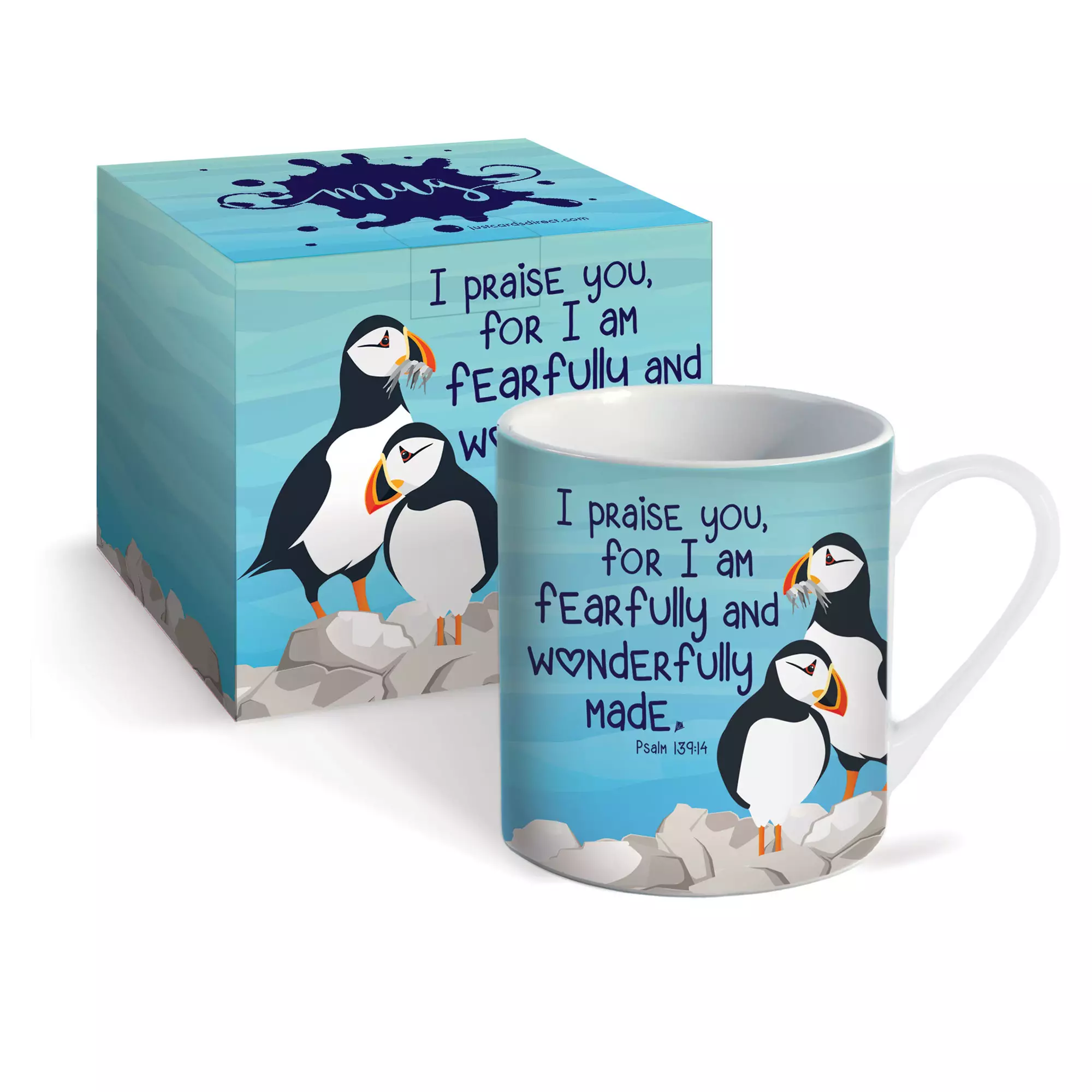 Fearfully and Wonderfully Made Puffins Mug & Gift box
