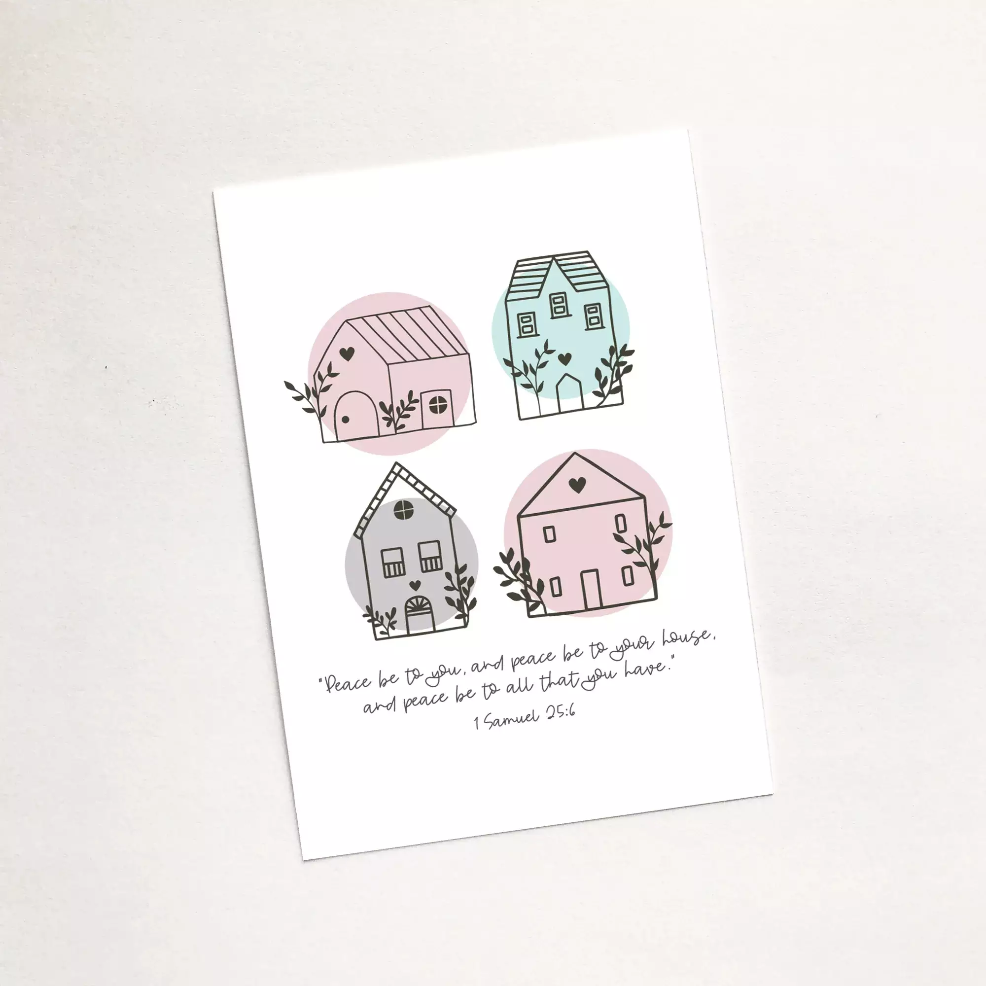 'Peace Be To Your House' (Scandi Home) - Mini Card