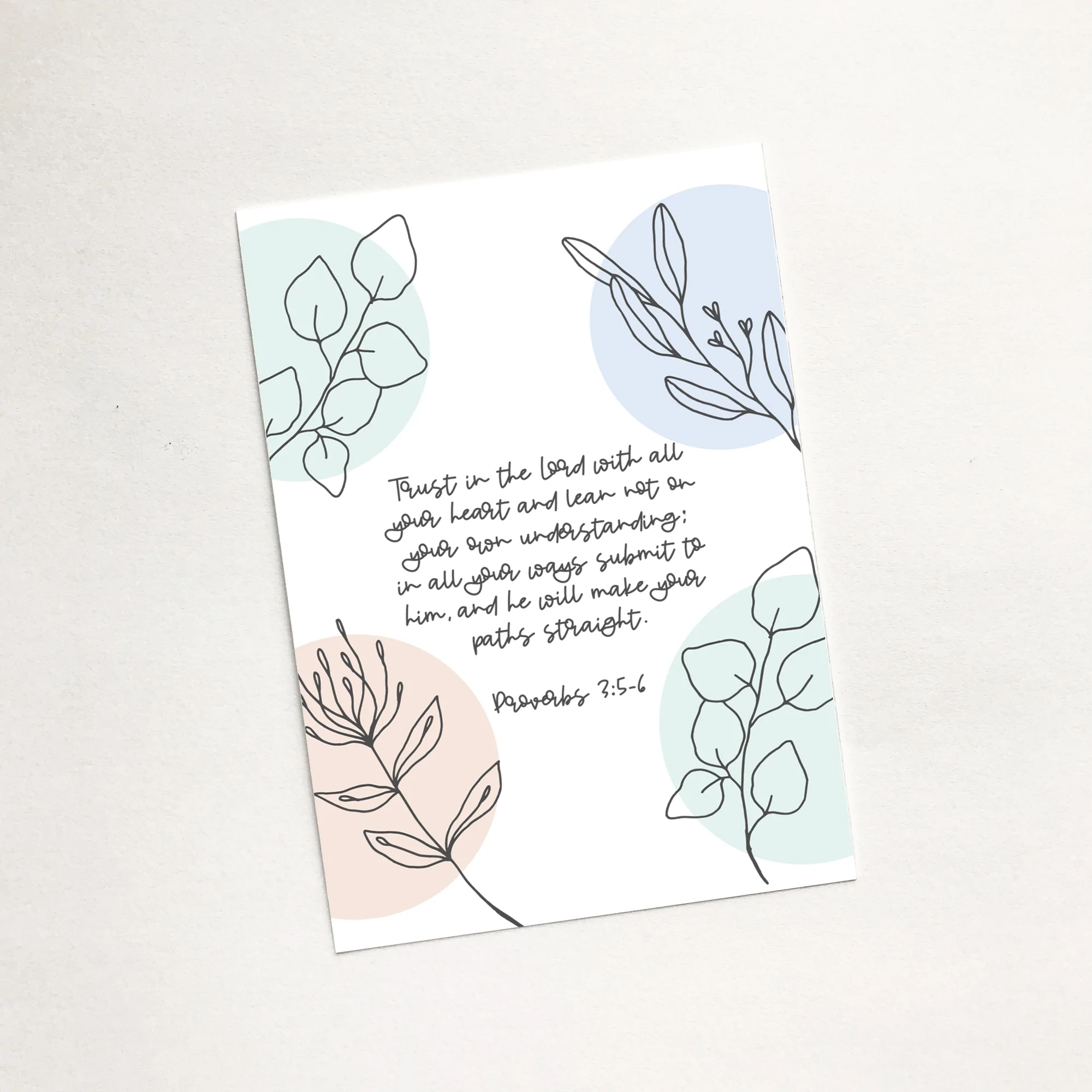 'Trust in the Lord' (Flora) Mini Card