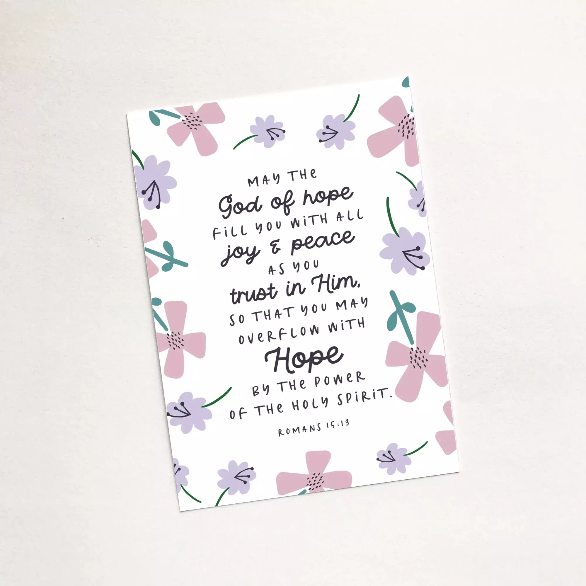 'May the God Of Hope' (Petals) Mini Card