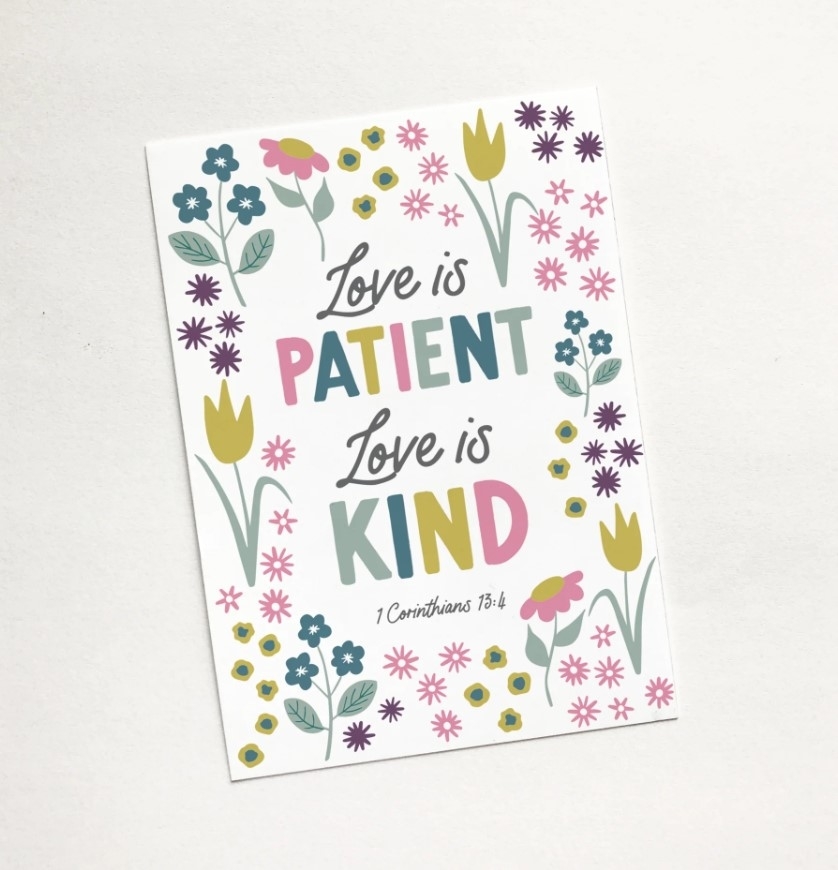 Love Is Patient (Tulip) - Christian Sharing Card