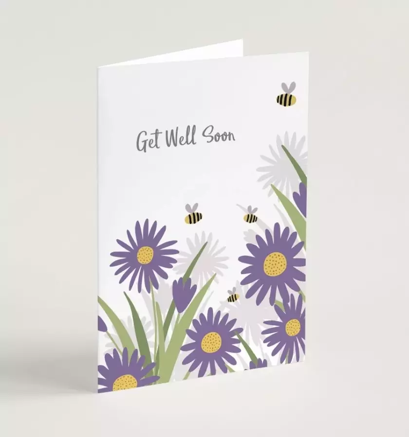 Get Well Soon Greeting Card & Envelope