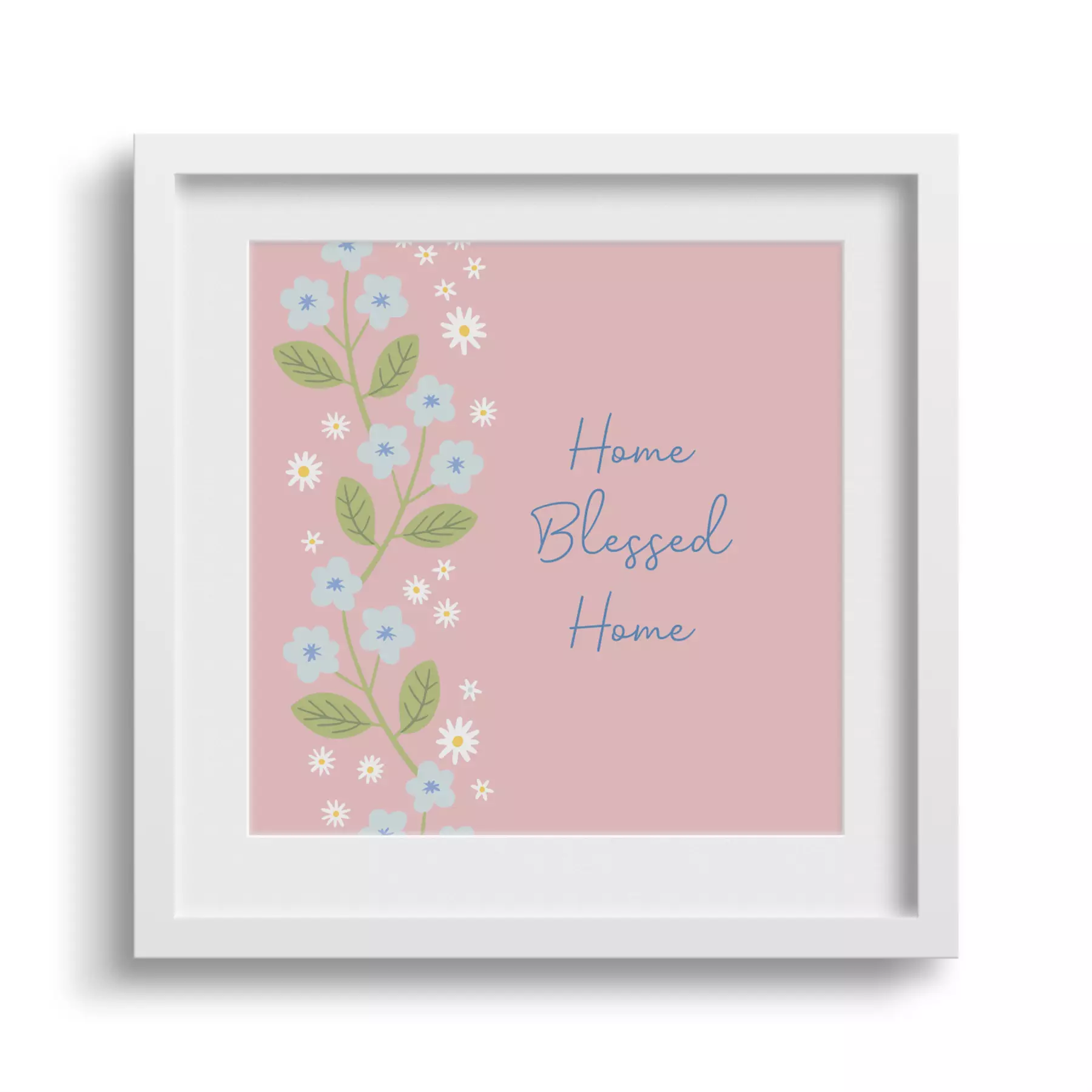 'Home Blessed Home' Framed Print - 6 x 6"