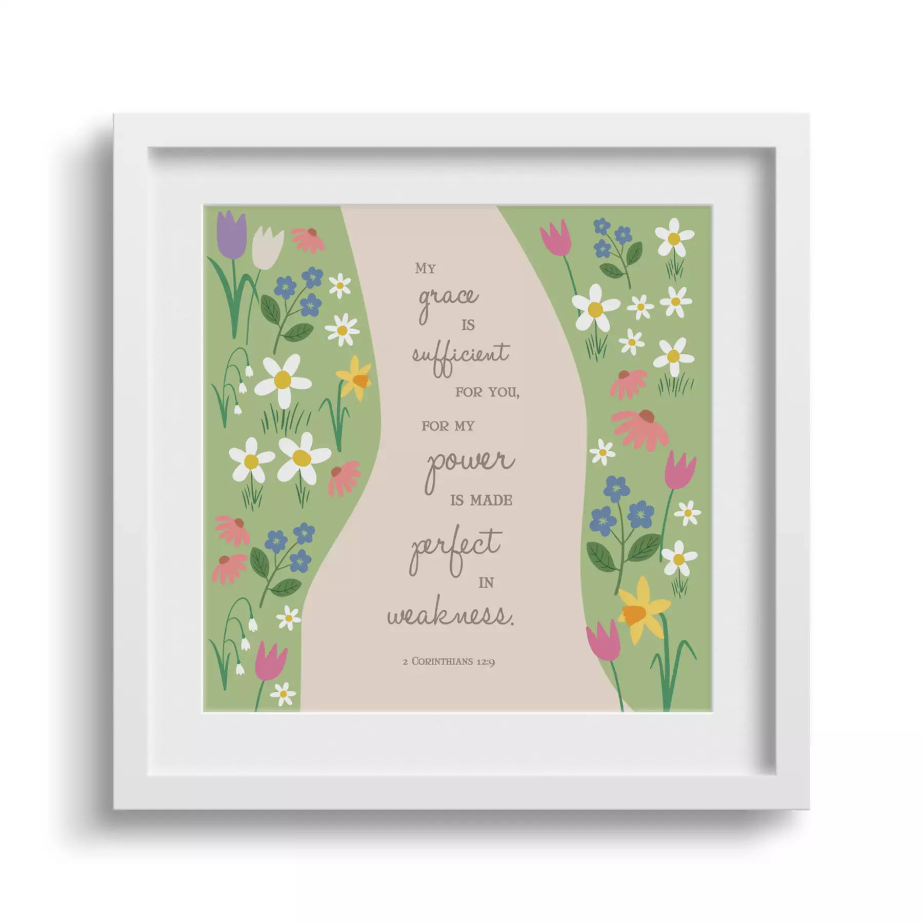 'My Grace is Sufficient' Framed Print - 6 x 6"