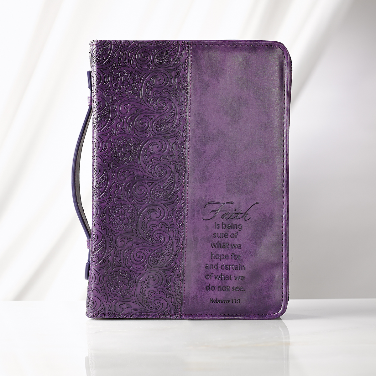 Faith Purple Imitation Leather Large Bible Cover Free Delivery Eden.co.uk