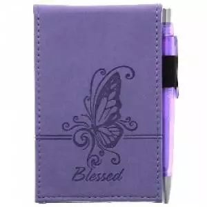 Purple "Blessed" Pocket Notepad w/Pen