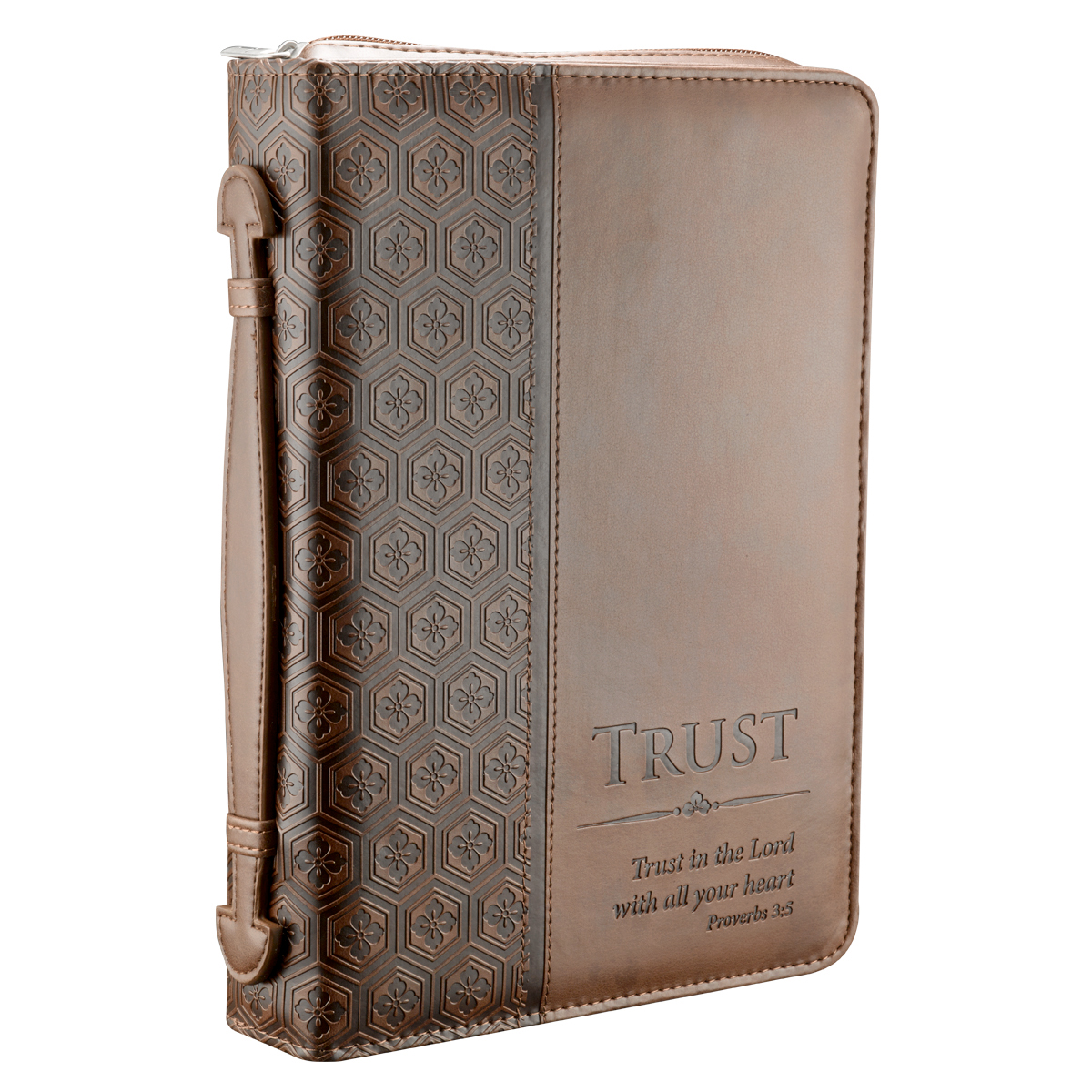 "Trust" (Brown) LuxLeather Bible / Book Cover, Medium Free Delivery