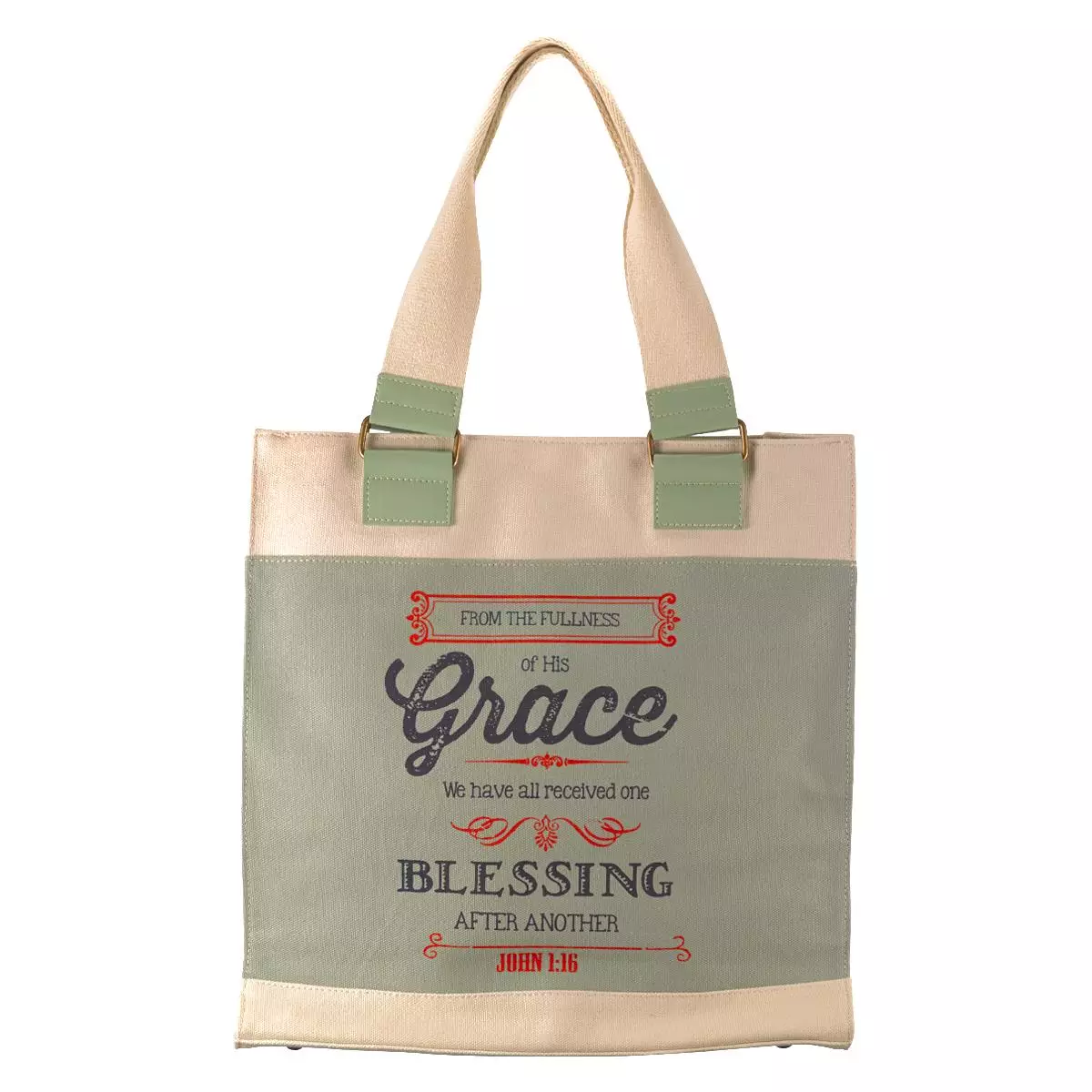 Retro Blessings Grace Canvas Tote Bag