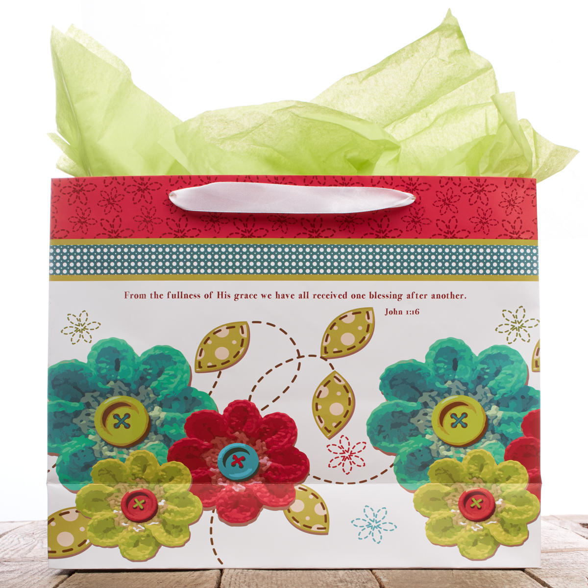 Gift Bag Lg Button Flowers With Love Free Delivery when you spend £10