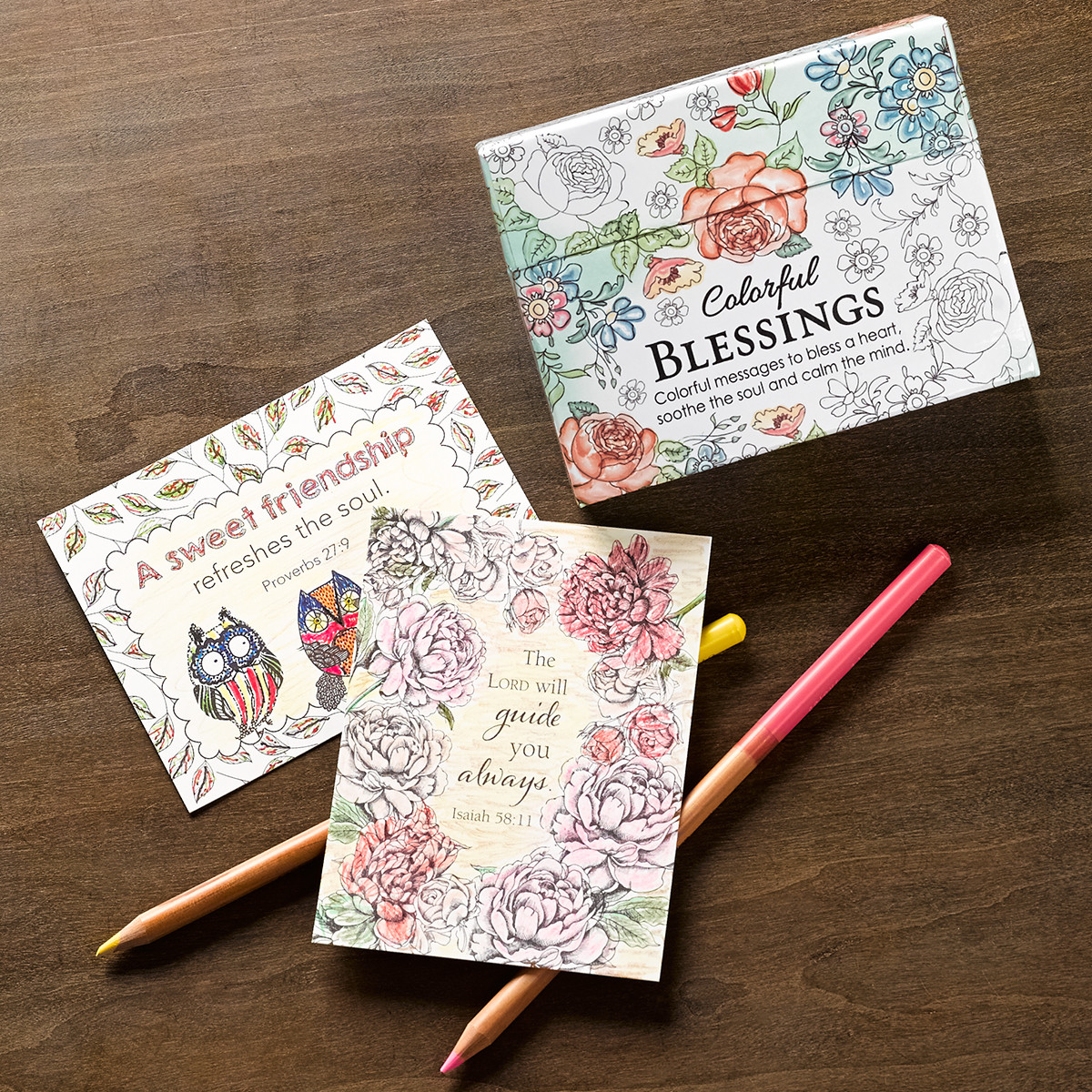colourful blessings box of encouragement cards free delivery when boxed color