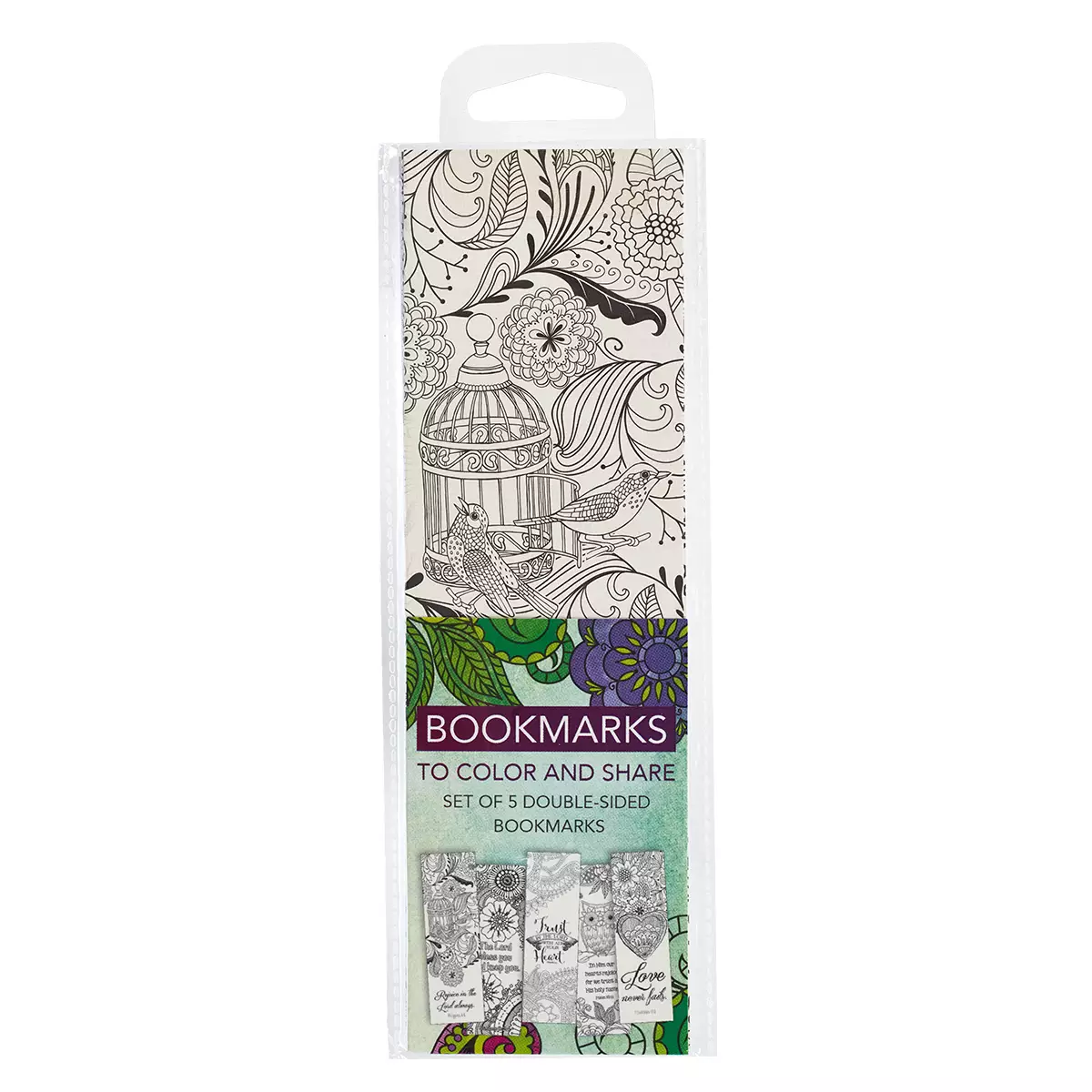Coloring Bookmarks-Faith-Green (Set Of 5)
