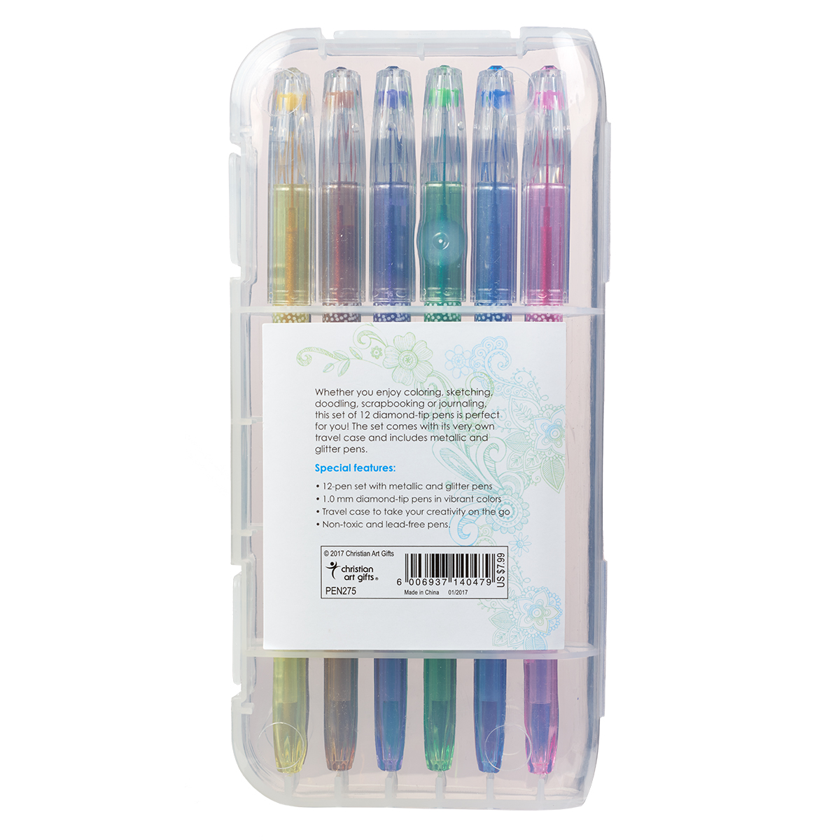 Metallic & Glitter Gel Pen Set 12pc Free Delivery Eden.co.uk