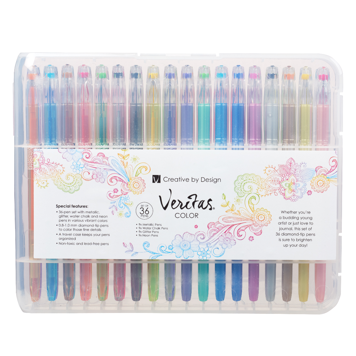 Christian Art Gifts Veritas Gel Pen Set, 12 Pack Assorted Color Variet –