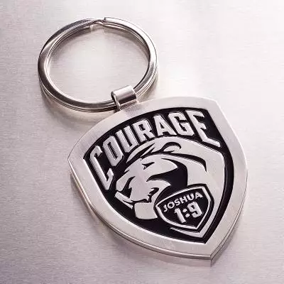 Courage - Joshua 1:9 Metal Key Ring