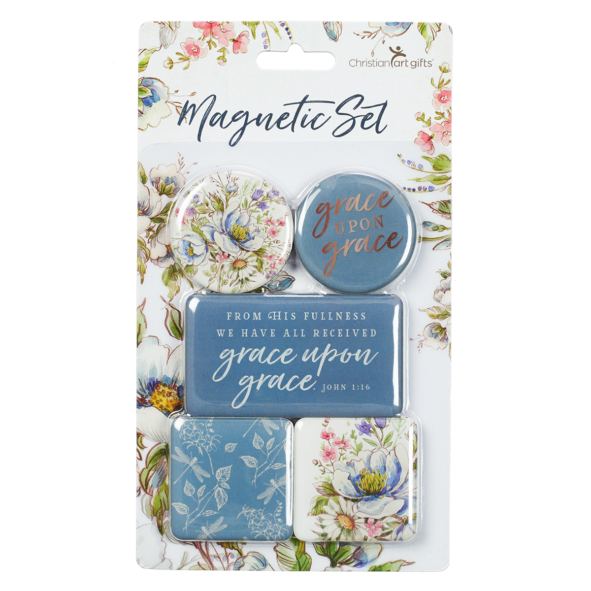 Watercolor & Florals Faith-Based Magnet Set - 5 Piece Encouraging Scripture Quotes For Fridge Or Office - View #11