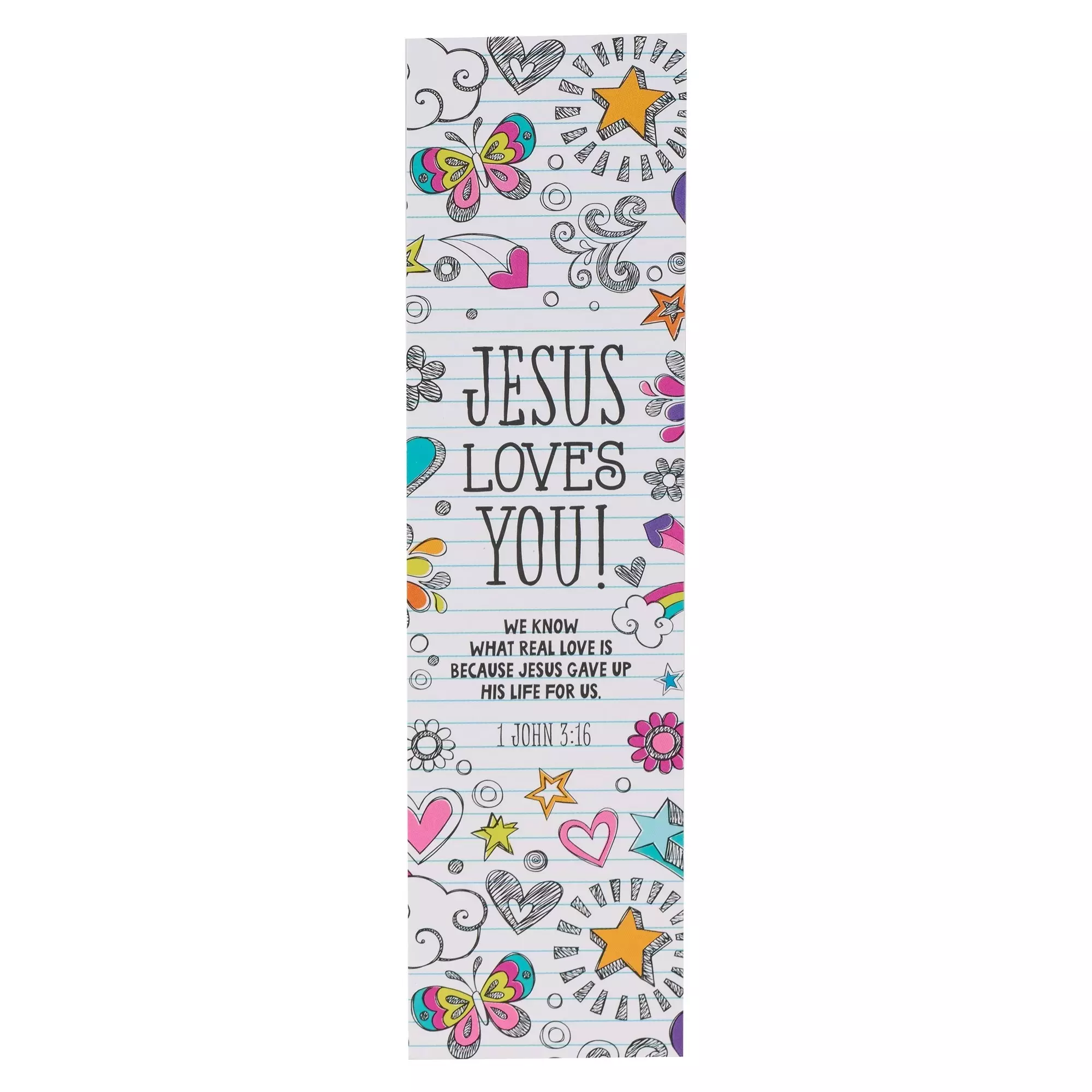 Bookmark-Notebook Doodles/Jesus Loves You 1 John 3:16 (Pack Of 10)