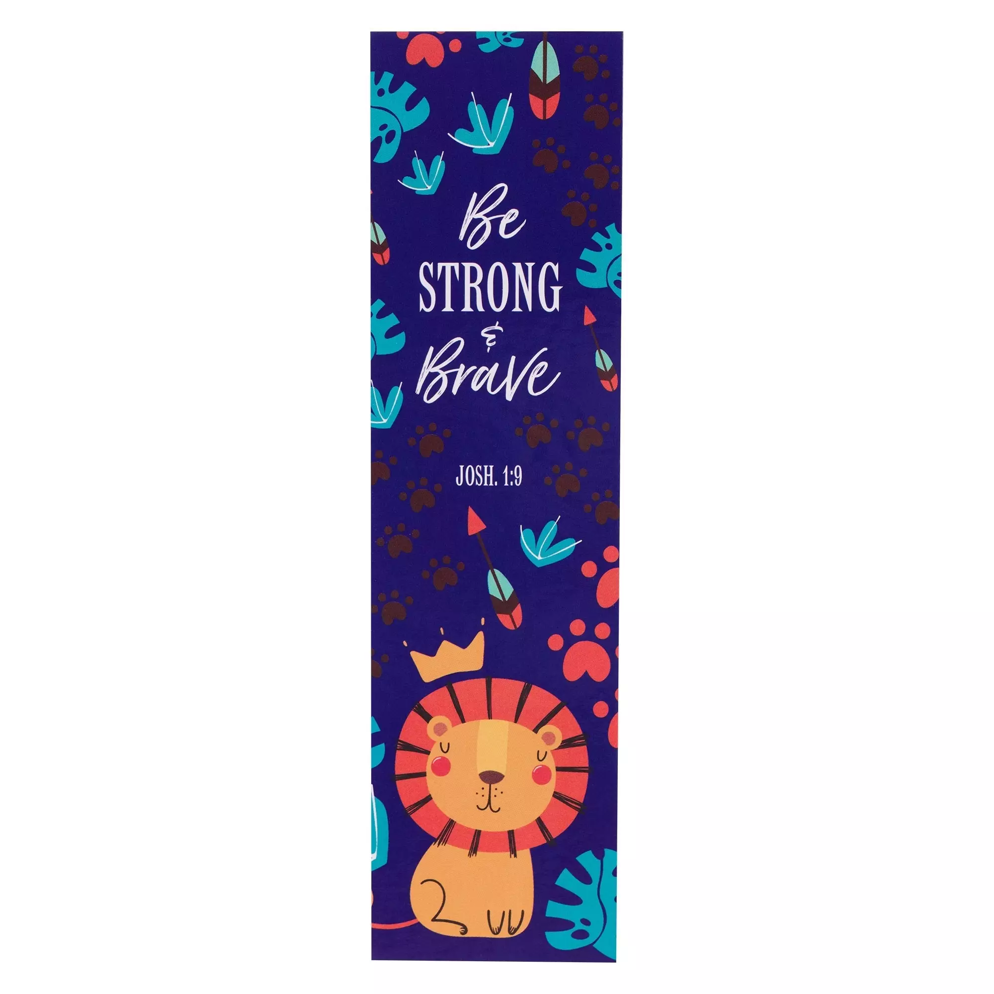 Bookmark-Blue Lion/Be Strong & Brave Josh. 1:9 (Pack Of 10)
