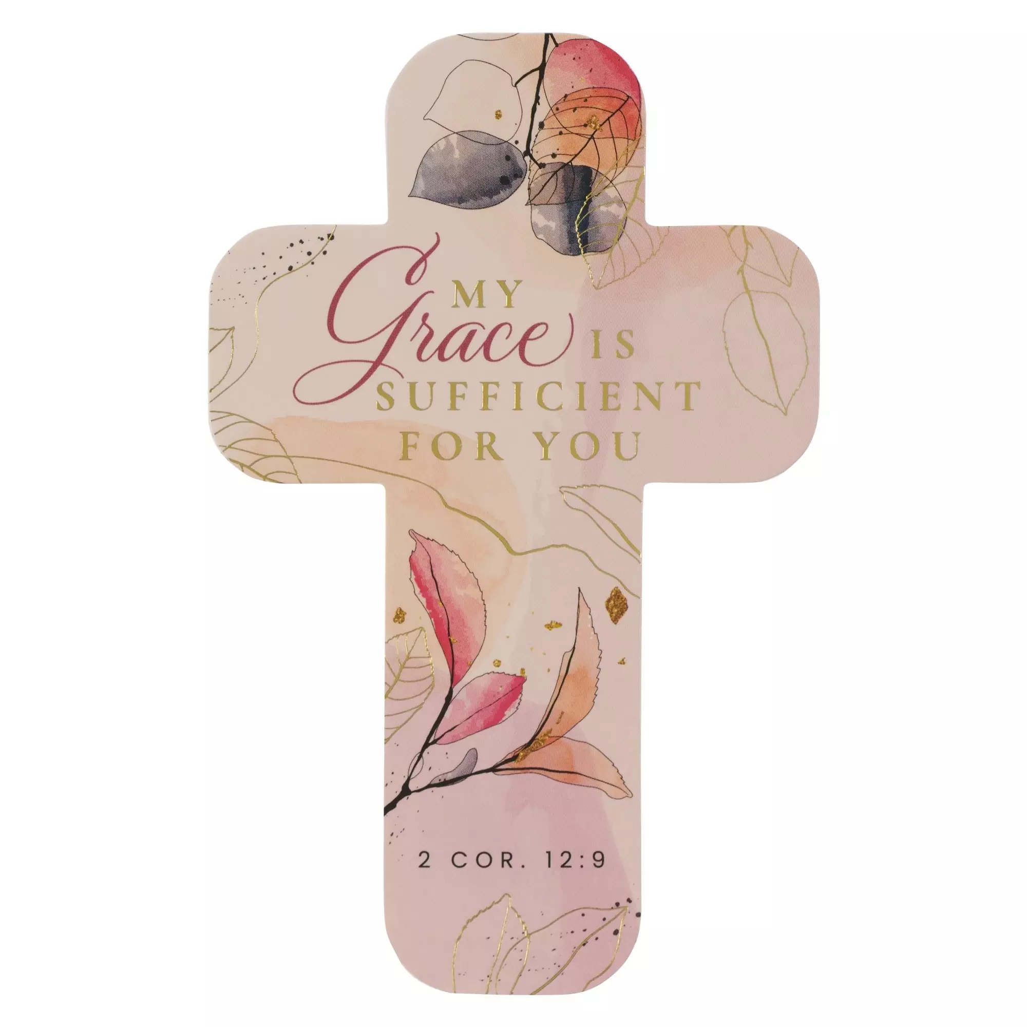 Floral My Grace is Sufficient 2 Cor. 12:9 (Pack Of 12) Cross Bookmarks