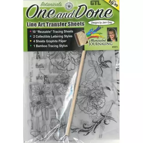 One and Done Bible Journaling Line Art Transfer - Botanicals