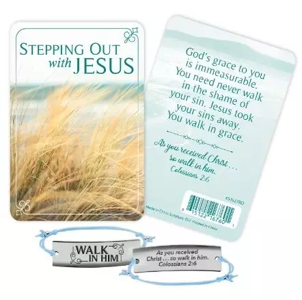 Adjustable Silver Bar Bracelet - Stepping Out with Jesus