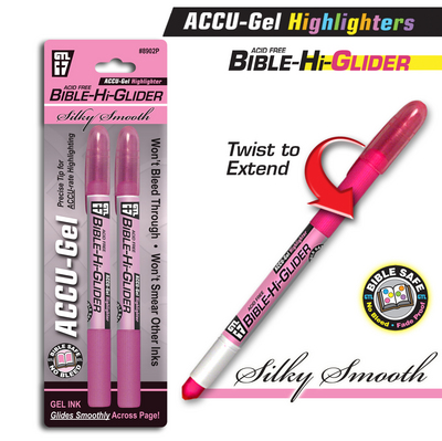 Bible Highlighter Pens Pink 2 Pack