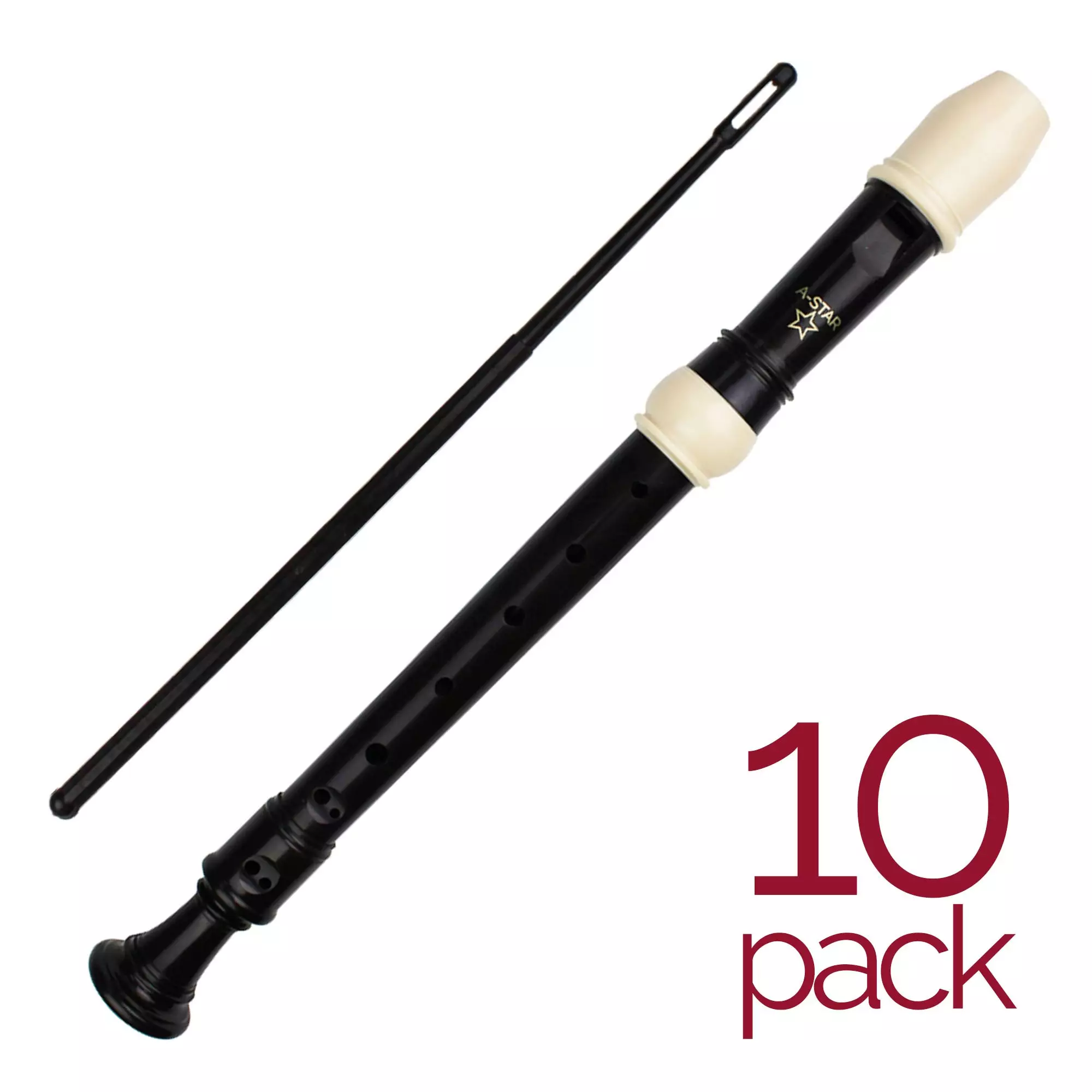 Brown & White Descant Recorder 10 Pack