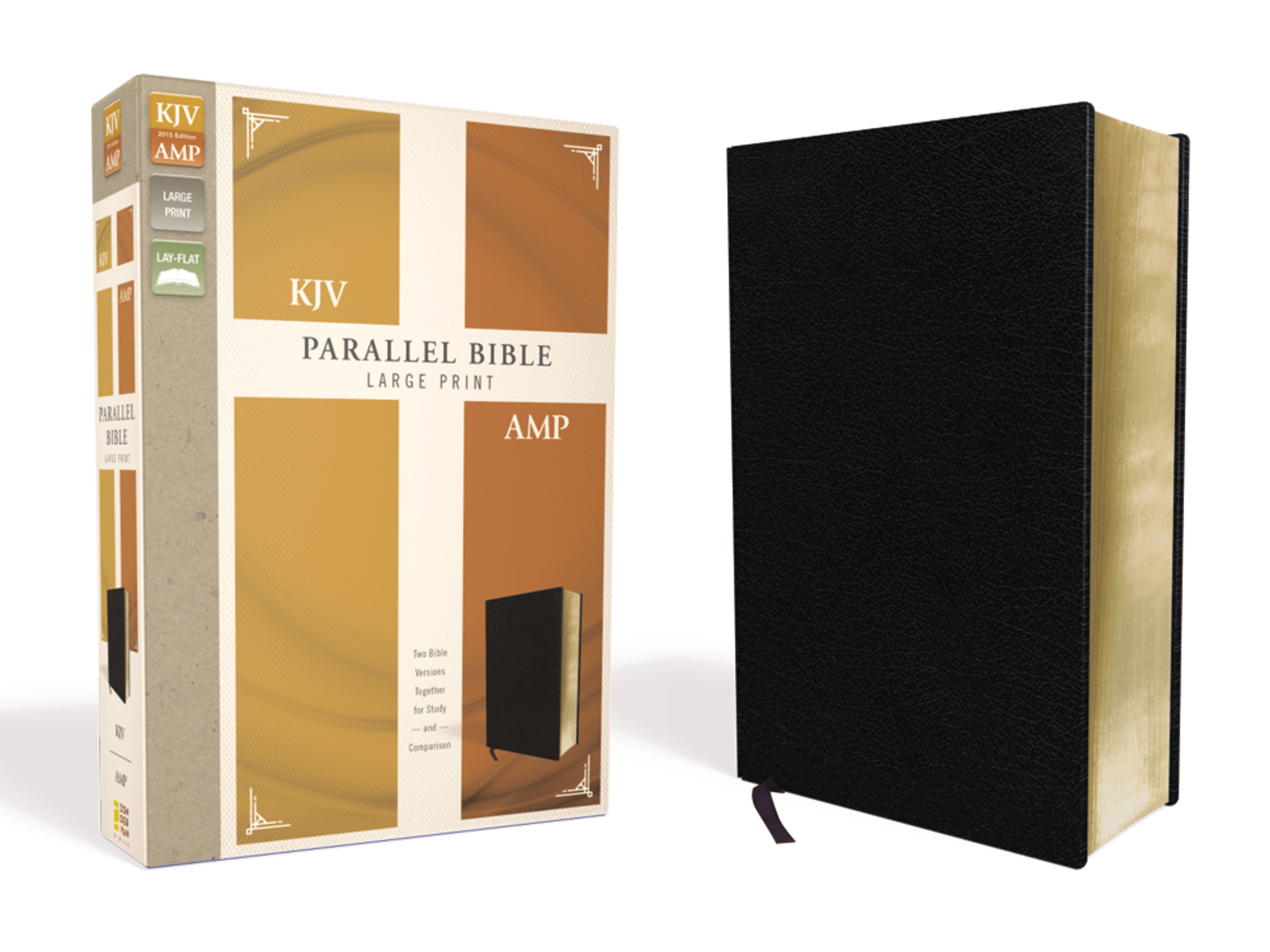 KJV, Amplified, Parallel Bible Large Print, Bonded Leather, Black