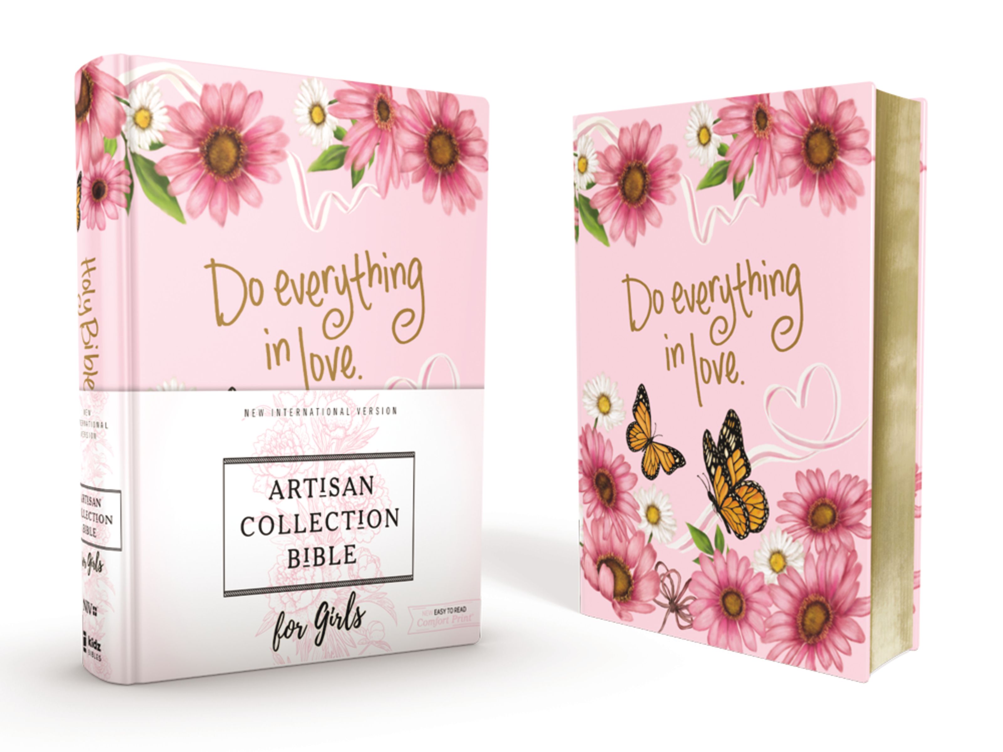 NIV, Artisan Collection Bible for Girls, Cloth over Board, Pink Daisies