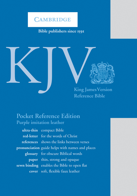 KJV Pocket Reference Bible Purple Imitation Leather 9780521146036