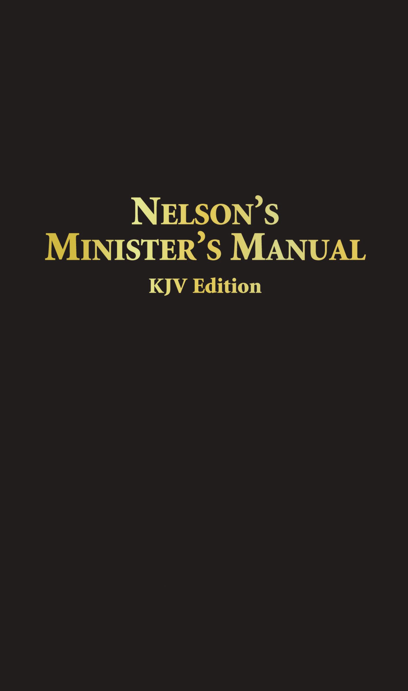 Nelsons Ministers Manual KJV Bonded Leather: Free Delivery at Eden.co.uk