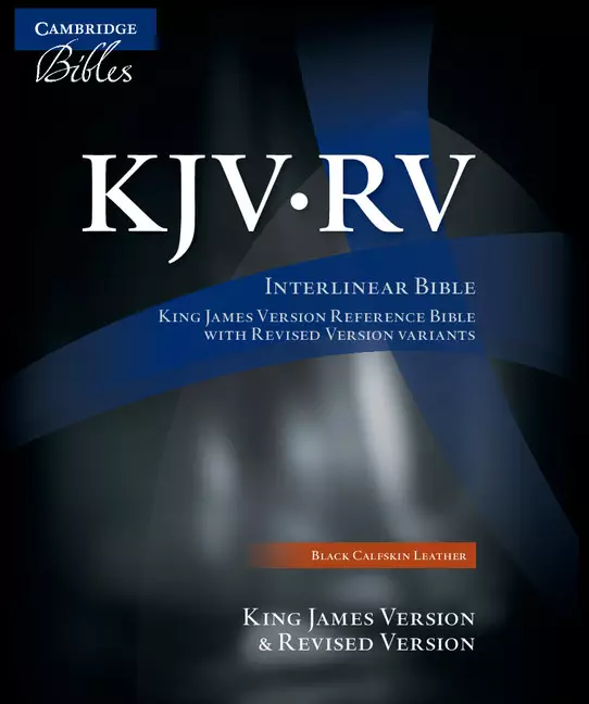 KJV/RV Interlinear Bible: Black, Calfskin