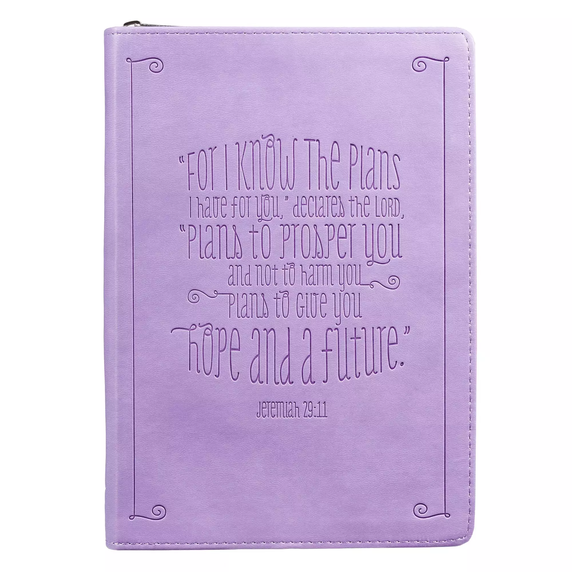 Jeremiah 29:11 Zippered Purple Flexcover Journal