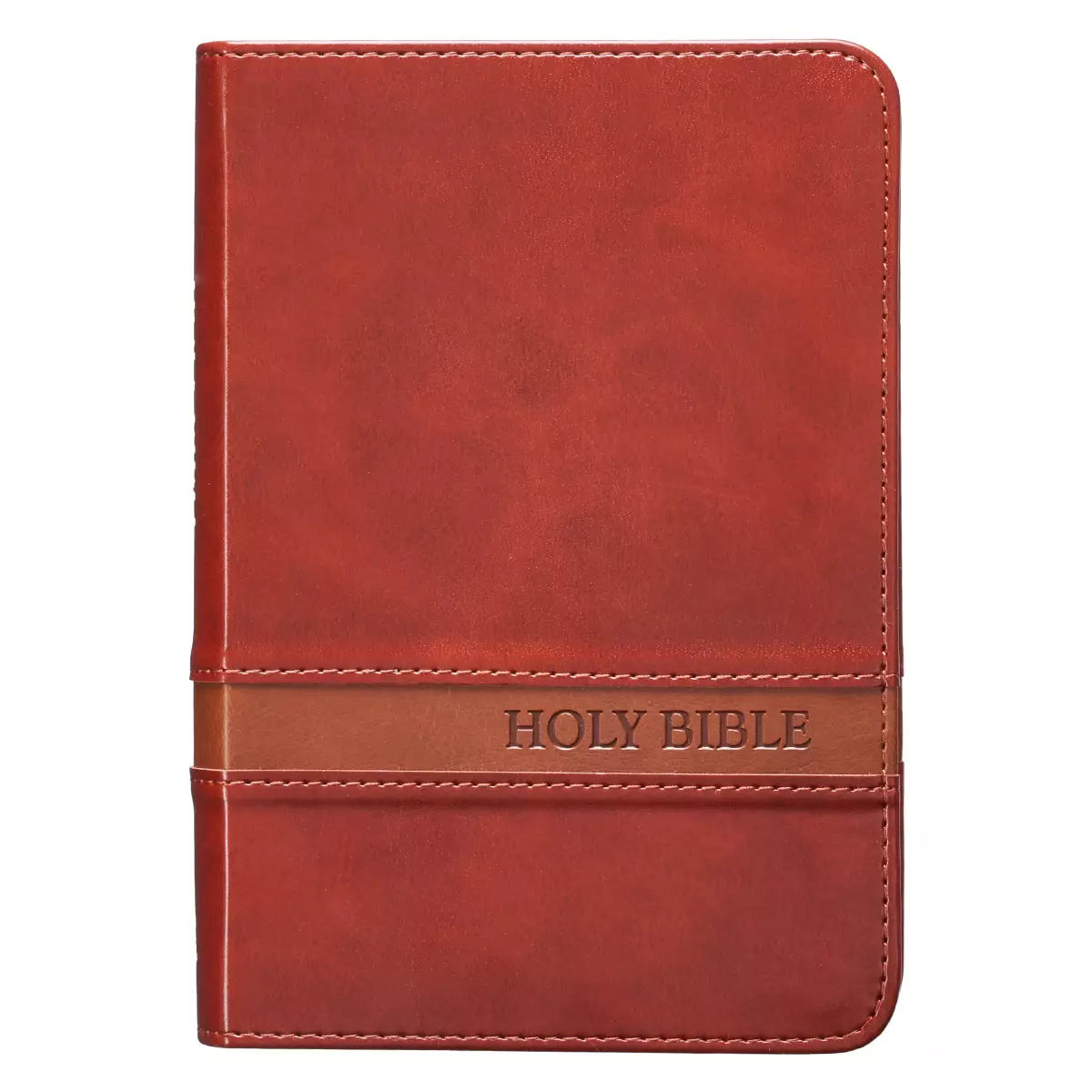 KJV Compact Large Print Imitation Leather Brown, Ribbon Marker, Words of Christ in Red, Maps