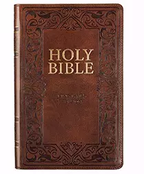 KJV Bible Deluxe Gift Faux Leather, Medium Brown