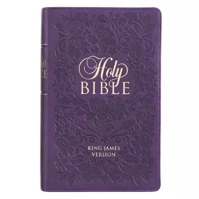 KJV Bible Giant Print Standard-size Faux Leather, Purple Floral