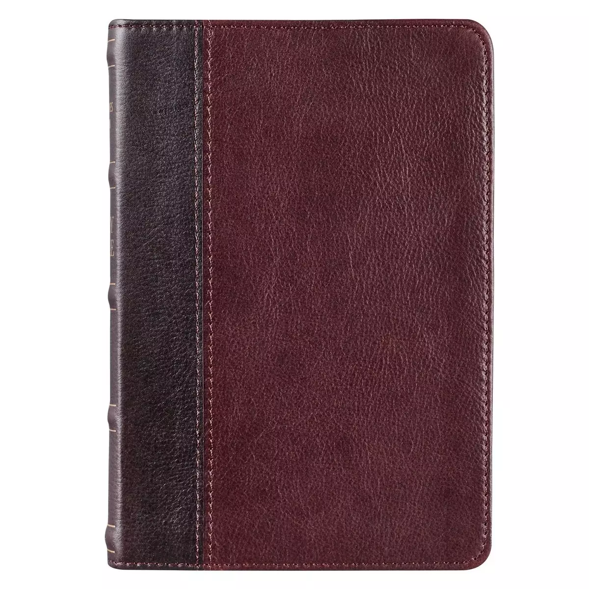KJV Bible Compact Full-grain Leather, Burgundy/Mahogany