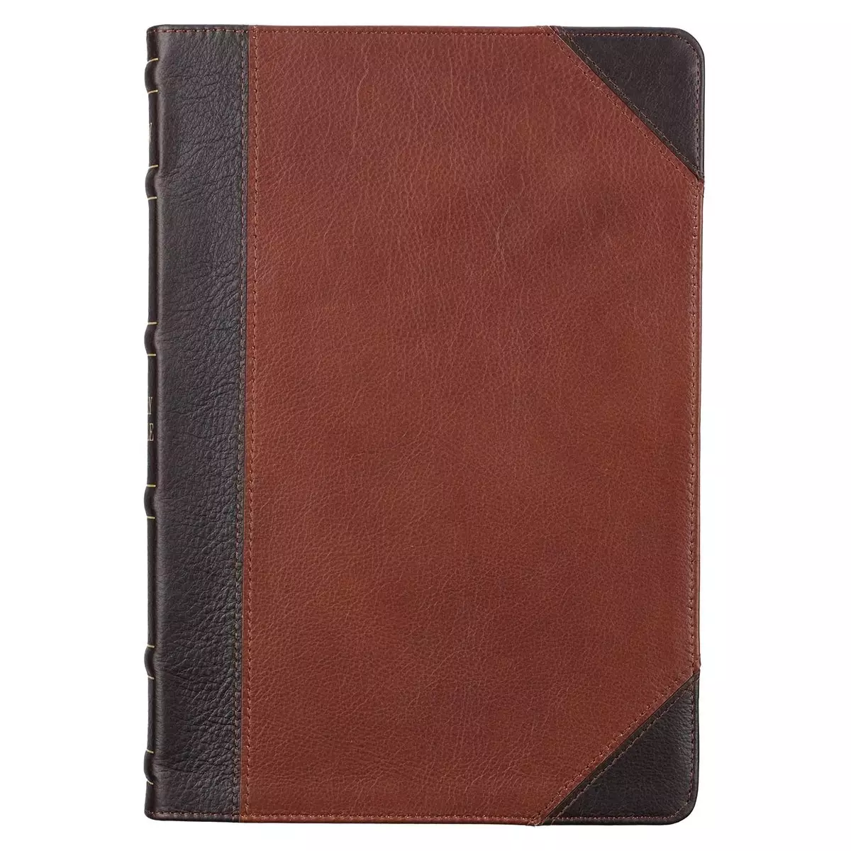 KJV Bible Thinline LP Full-grain Leather, Mahogany/Saddle Tan