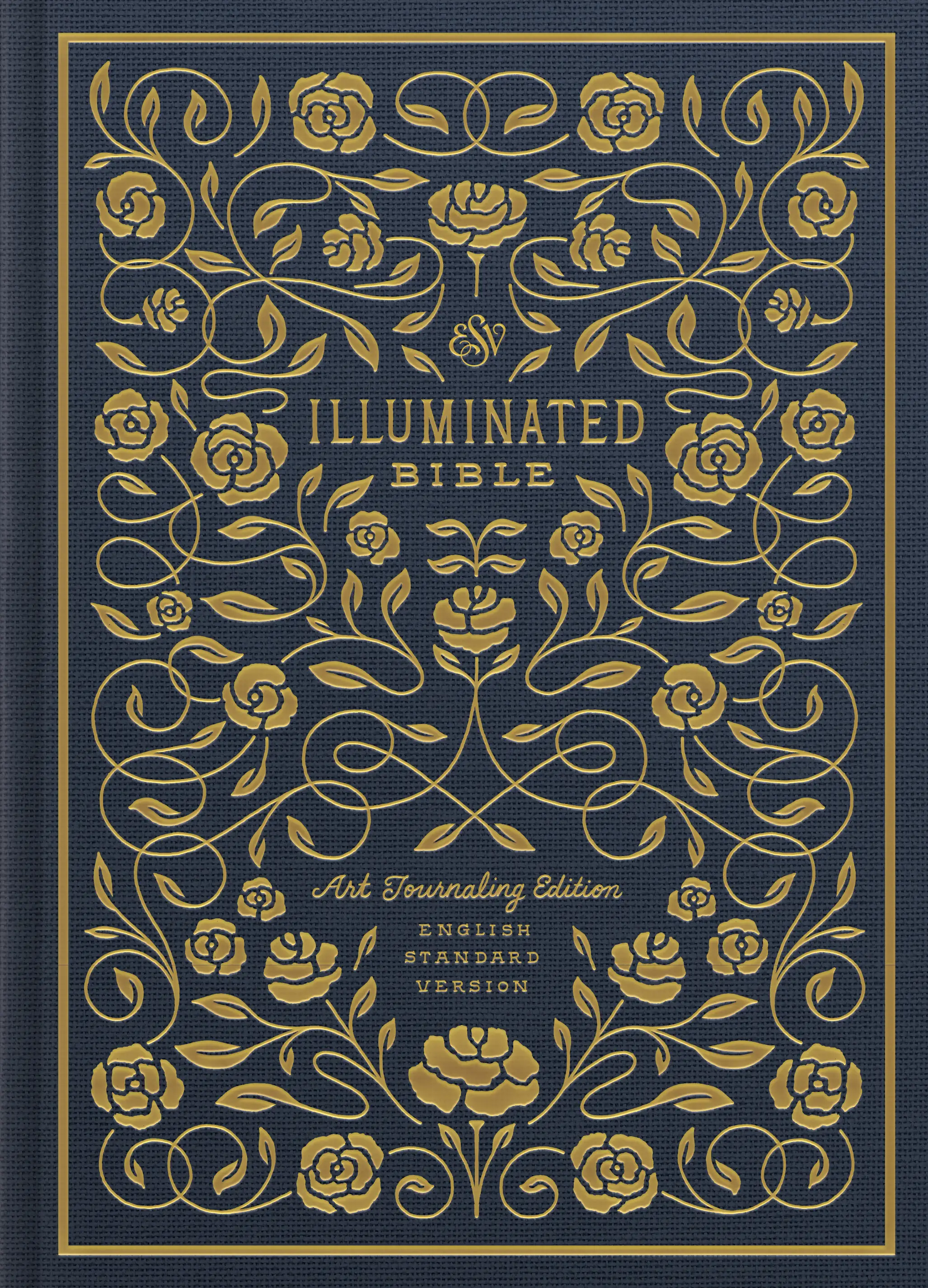 ESV Illuminated Journaling Bible, Blue, Hardback, Wide Margins, Page-Verse Illustrations, Book Opener Illustrations, Hand Lettered Margin Verses: Free