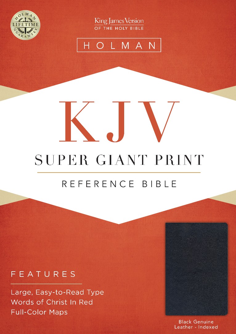 KJV Super Giant Print Reference Bible, Black Genuine