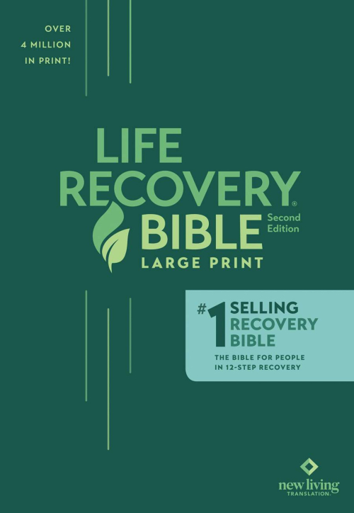 NLT Life Recovery Bible, Green, Hardback, Large Print, 12 Steps